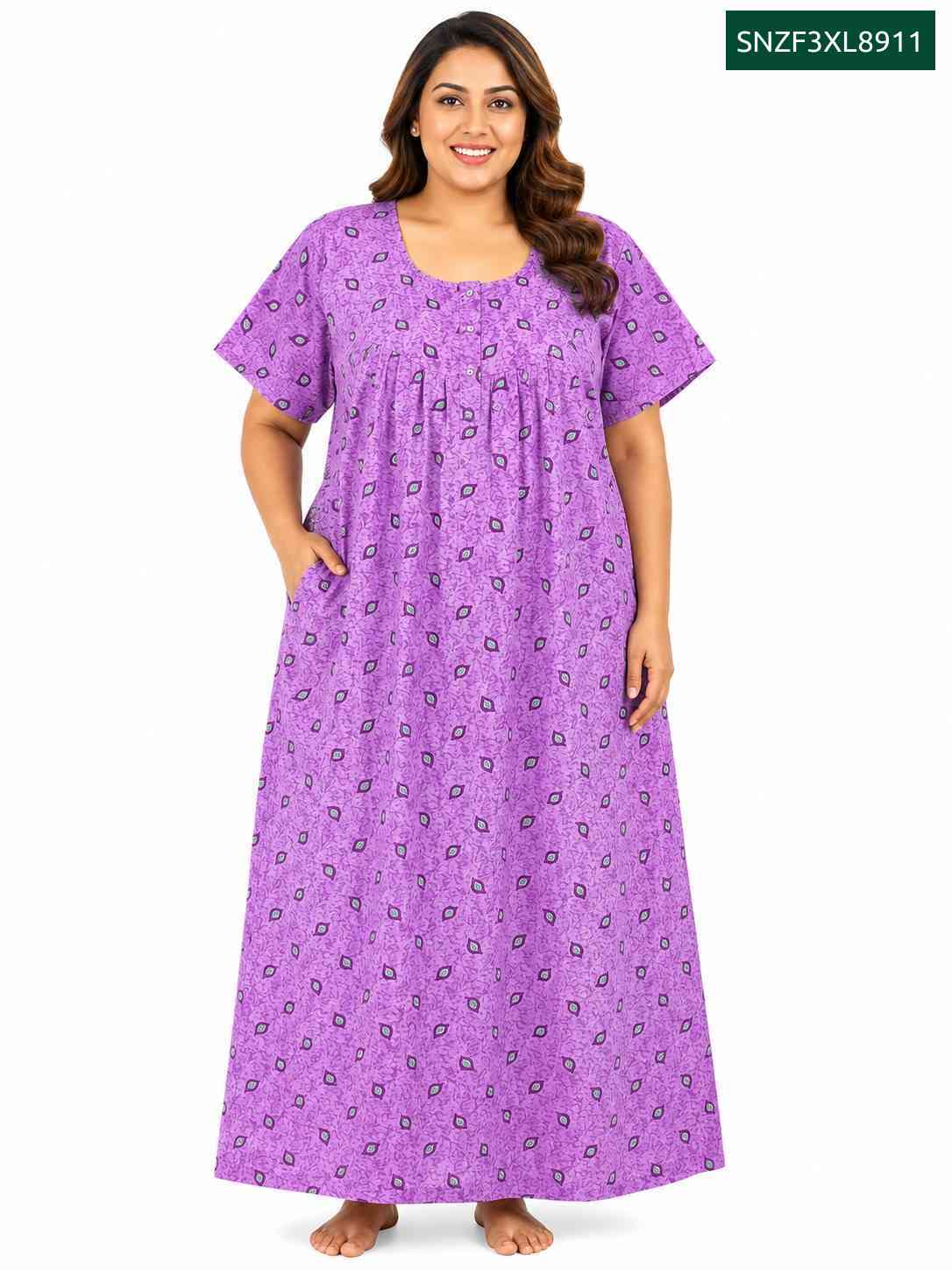 Sivam Nighty ZIP Frock Model 3XL- SNZF3XL8911