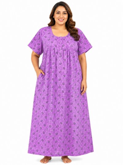 Sivam Nighty Cotton Zip Frock Model 3XL- SNZF3XL8911