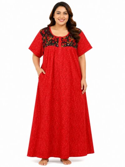Sivam Nighty Cotton Zip Frock Model 3XL- SNZF3XL8912