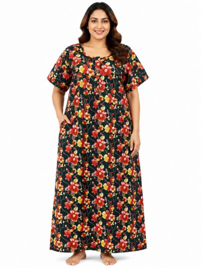Sivam Nighty Cotton Zip Frock Model 3XL- SNZF3XL8913