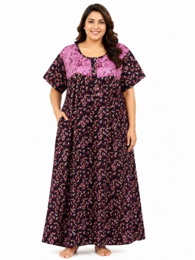 Sivam Nighty Cotton Zip Frock Model 3XL- SNZF3XL8914