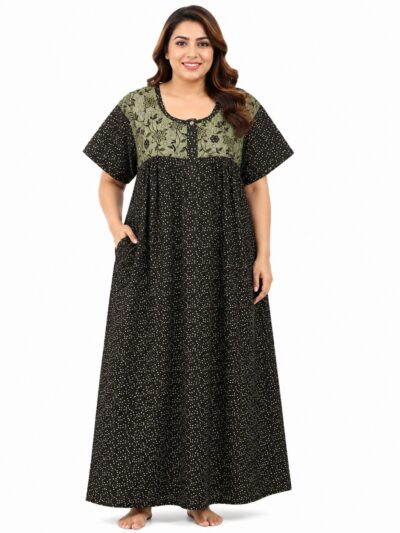 Sivam Nighty Cotton Zip Frock Model 3XL- SNZF3XL8916