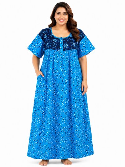 Sivam Nighty Cotton Zip Frock Model 3XL- SNZF3XL8917