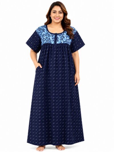 Sivam Nighty Cotton Zip Frock Model 3XL- SNZF3XL8918