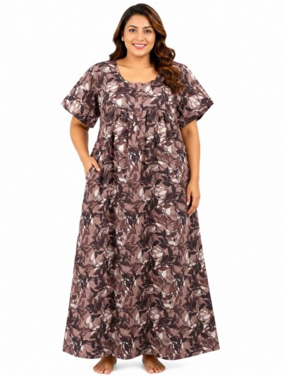 Sivam Nighty Cotton Zip Frock Model 3XL- SNZF3XL8920