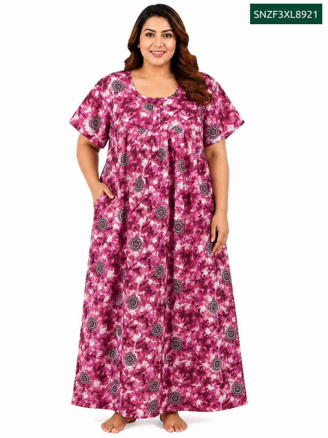 Sivam Nighty ZIP Frock Model 3XL- SNZF3XL8921