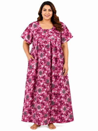 Sivam Nighty Cotton Zip Frock Model 3XL- SNZF3XL8921