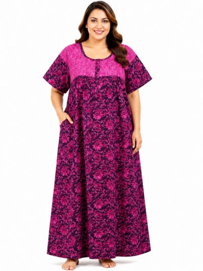 Sivam Nighty Cotton Zip Frock Model 3XL- SNZF3XL8924