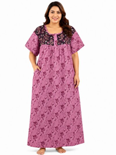 Sivam Nighty Cotton Zip Frock Model 3XL- SNZF3XL8926