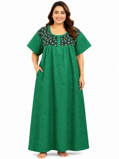 Sivam Nighty Cotton Zip Frock Model 3XL- SNZF3XL8927