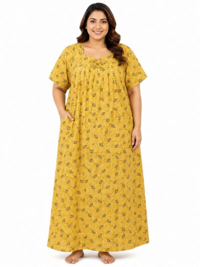 Sivam Nighty Cotton Zip Frock Model 3XL- SNZF3XL8929