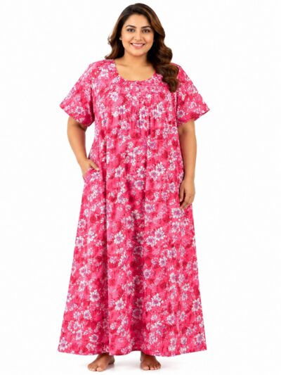Sivam Nighty Cotton Zip Frock Model 3XL- SNZF3XL8932