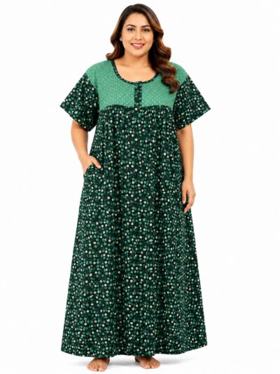 Sivam Nighty Cotton Zip Frock Model 3XL- SNZF3XL8933