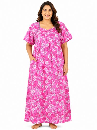 Sivam Nighty Cotton Zip Frock Model 3XL- SNZF3XL8934