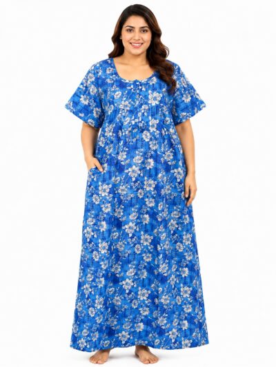 Sivam Nighty Cotton Zip Frock Model 3XL- SNZF3XL8935