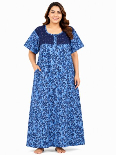 Sivam Nighty Cotton Zip Frock Model 3XL- SNZF3XL8936