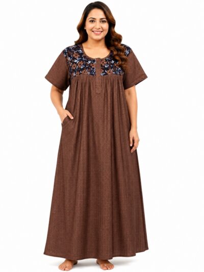 Sivam Nighty Cotton Zip Frock Model 3XL- SNZF3XL8939