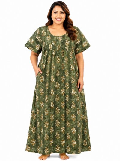Sivam Nighty Cotton Zip Frock Model 3XL- SNZF3XL8940