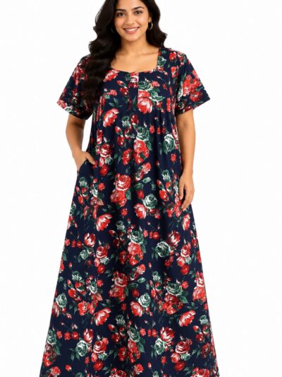 Sivam Nighty Cotton Zip Frock  Model XL- SNZFXL8902
