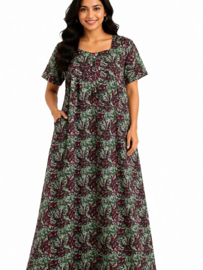 Sivam Nighty Cotton Zip Frock  Model XL- SNZFXL8904