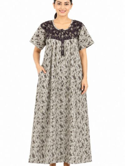 Sivam Nighty Cotton Zip Frock  Model XL- SNZFXL8907