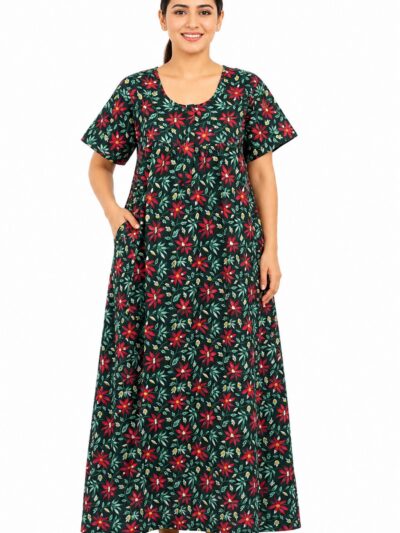 Sivam Nighty Cotton Zip Frock  Model XL- SNZFXL8909