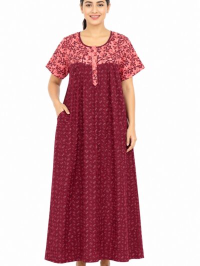 Sivam Nighty Cotton Zip Frock  Model XL- SNZFXL8913