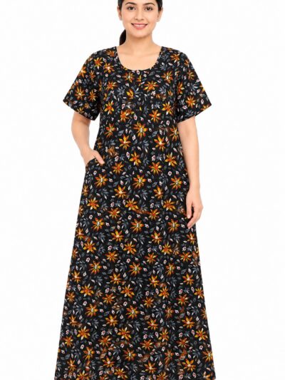 Sivam Nighty Cotton Zip Frock  Model XL- SNZFXL8923