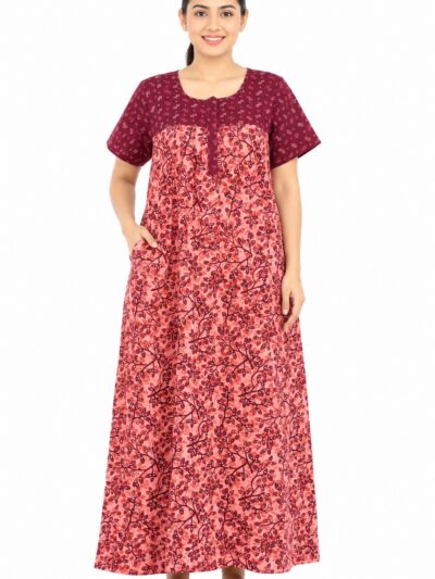 Sivam Nighty Cotton Zip Frock  Model XL- SNZFXL8929