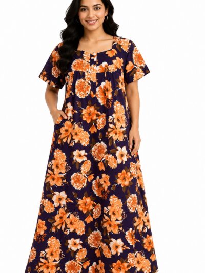 Sivam Nighty Cotton Zip Frock  Model XL- SNZFXL8940