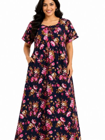 Sivam Nighty Cotton Zip Frock  Model XL- SNZFXL8941