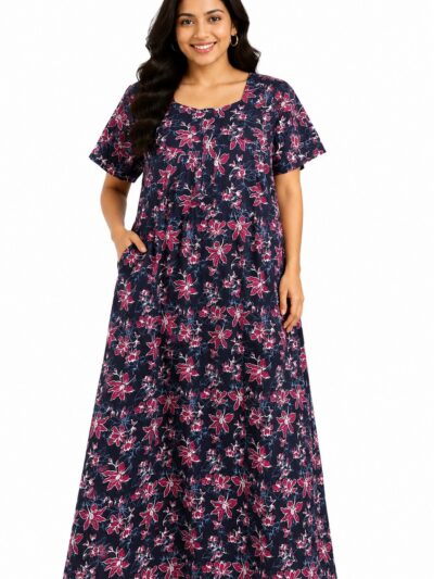 Sivam Nighty Cotton Zip Frock  Model XL- SNZFXL8943