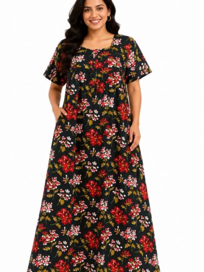 Sivam Nighty Cotton Zip Frock  Model XL- SNZFXL8944