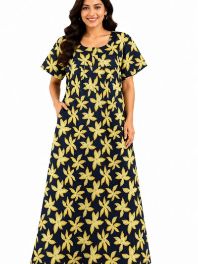 Sivam Nighty Cotton Zip Frock  Model XXL- SNZFXXL8901
