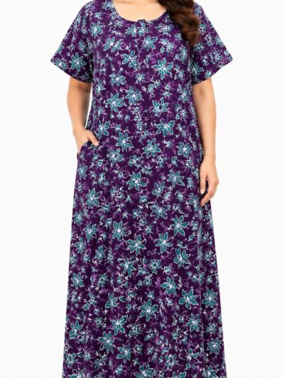 Sivam Nighty Cotton Zip Frock  Model XXL- SNZFXXL8902