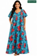 Sivam Nighty Cotton Zip Frock  Model XXL- SNZFXXL8904