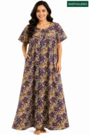 Sivam Nighty Cotton Zip Frock  Model XXL- SNZFXXL8905