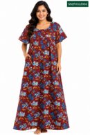 Sivam Nighty Cotton Zip Frock  Model XXL- SNZFXXL8906