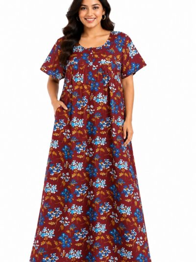Sivam Nighty Cotton Zip Frock  Model XXL- SNZFXXL8906