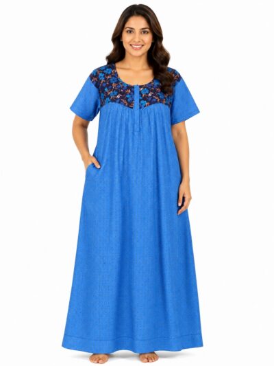 Sivam Nighty Cotton Zip Frock  Model XXL- SNZFXXL8912