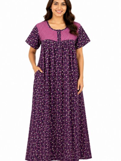 Sivam Nighty Cotton Zip Frock  Model XXL- SNZFXXL8916