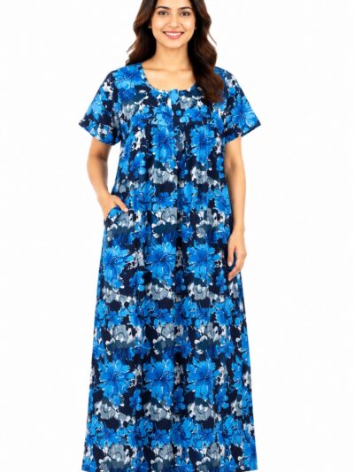 Sivam Nighty Cotton Zip Frock  Model XXL- SNZFXXL8918
