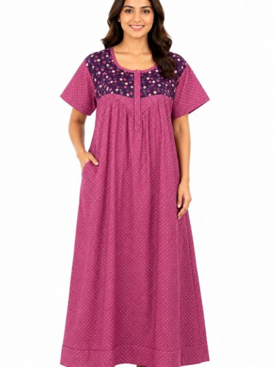 Sivam Nighty Cotton Zip Frock  Model XXL- SNZFXXL8919