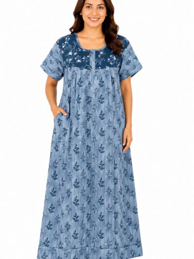 Sivam Nighty Cotton Zip Frock  Model XXL- SNZFXXL8922