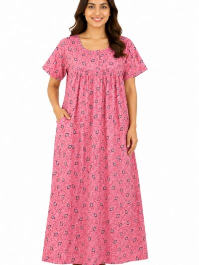 Sivam Nighty Cotton Zip Frock  Model XXL- SNZFXXL8923