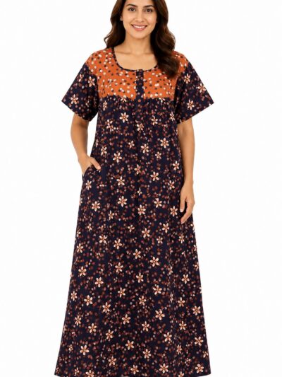 Sivam Nighty Cotton Zip Frock  Model XXL- SNZFXXL8924