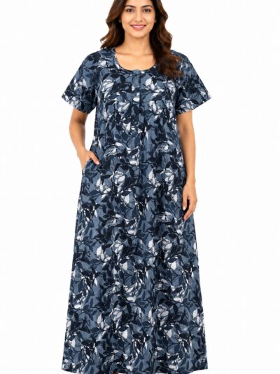 Sivam Nighty Cotton Zip Frock  Model XXL- SNZFXXL8931
