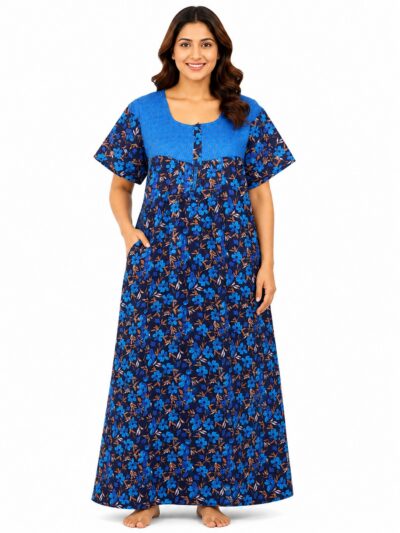 Sivam Nighty Cotton Zip Frock  Model XXL- SNZFXXL8932