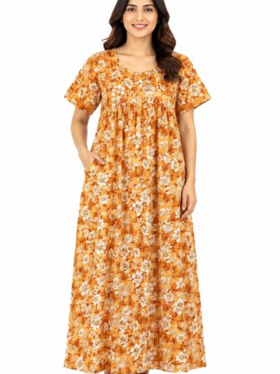 Sivam Nighty Cotton Zip Frock  Model XXL- SNZFXXL8934