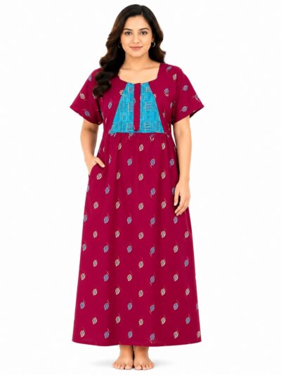 Sivam Nighty Cotton frock gown Model XL- SNfpgzXXL8901